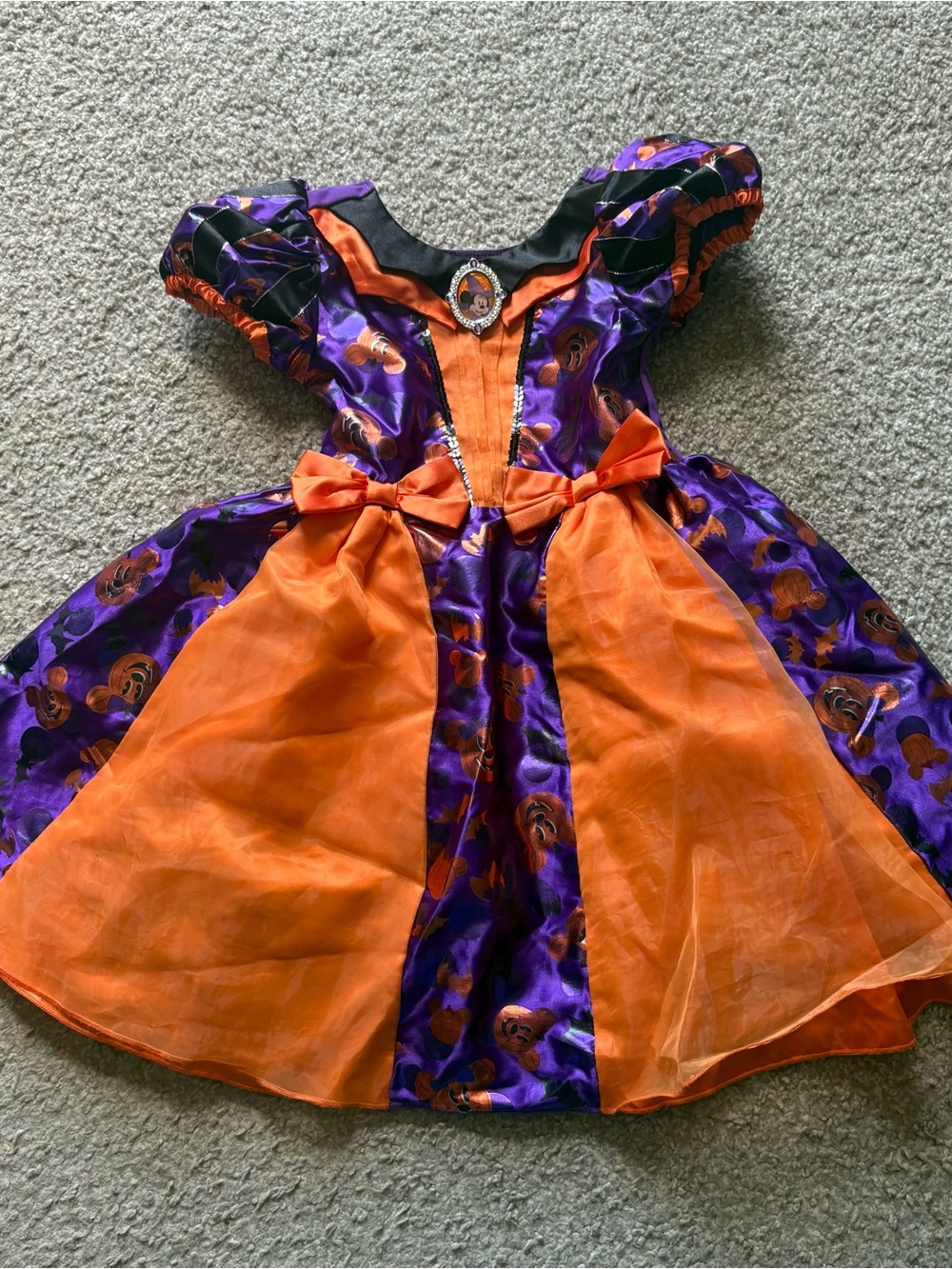 Disney Minnie Mouse Halloween Dress Sz 4 Orange Purple World Land Cruise